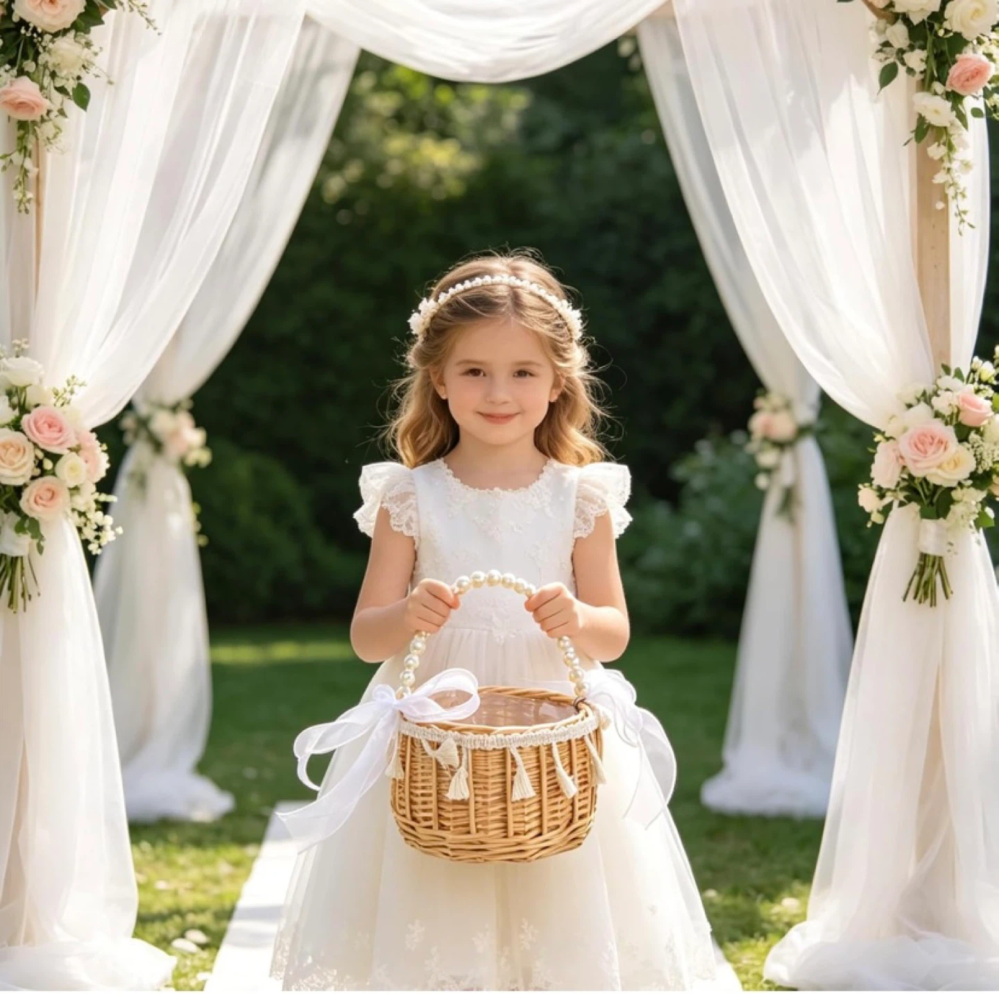 New Wicker Boho Flower Girl Baskets - photo 2