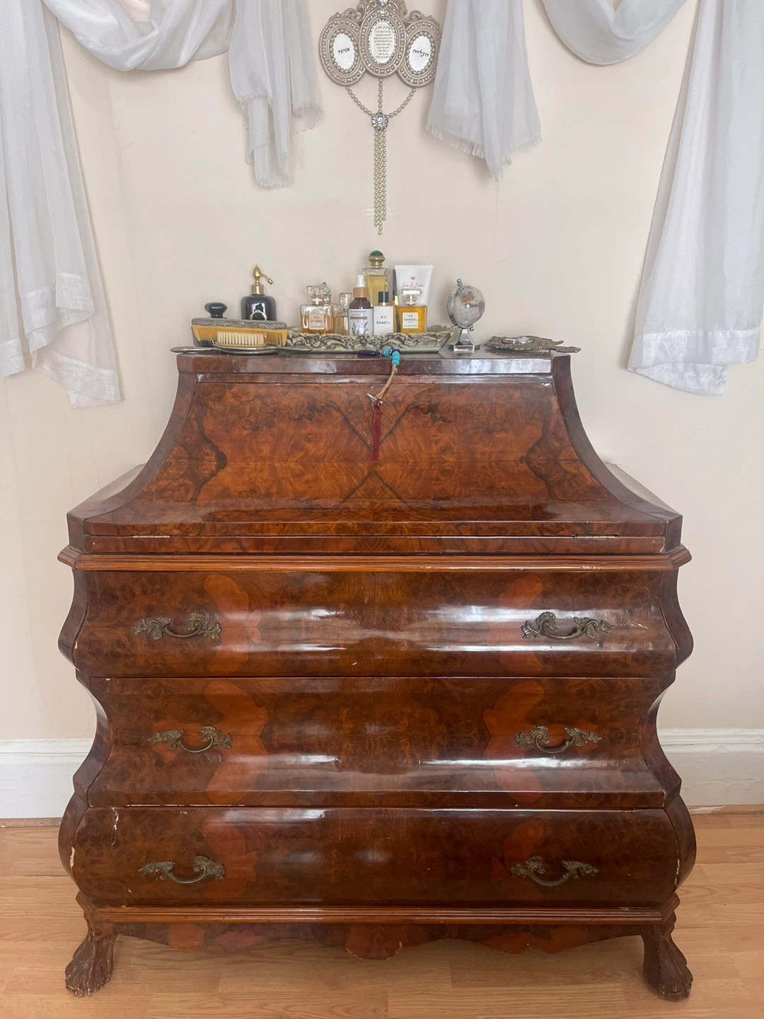 Antique Burl Wood Chest of Drawers