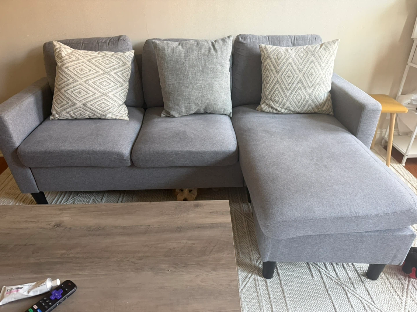 Gray Sectional Sofa with Chaise