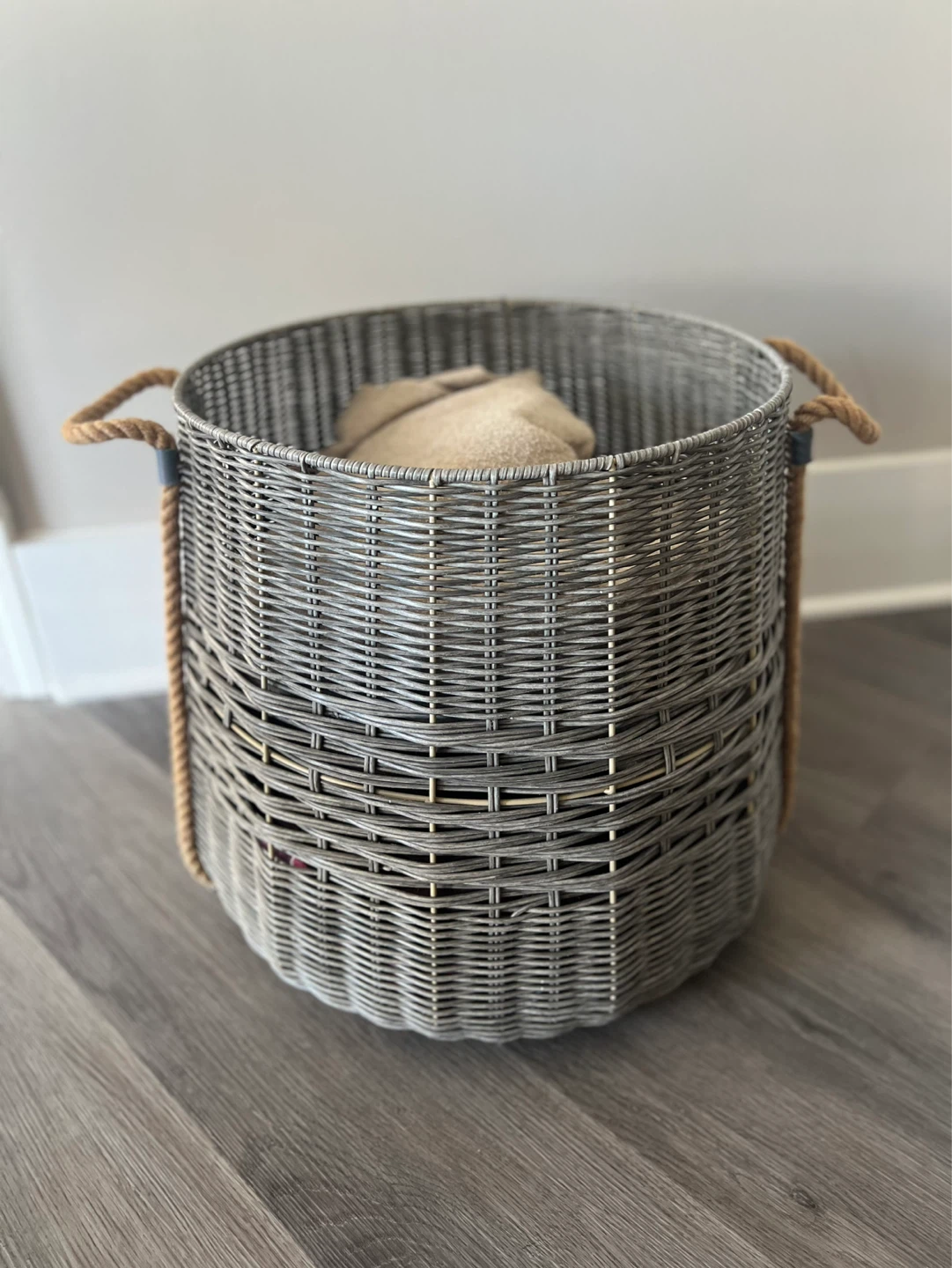 Woven Storage Basket with Rope Handles