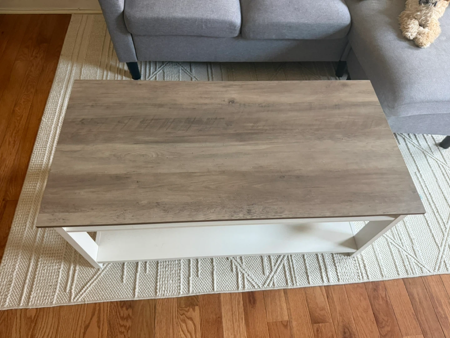 Rustic Wood Coffee Table IKEA with Shelf - photo 4