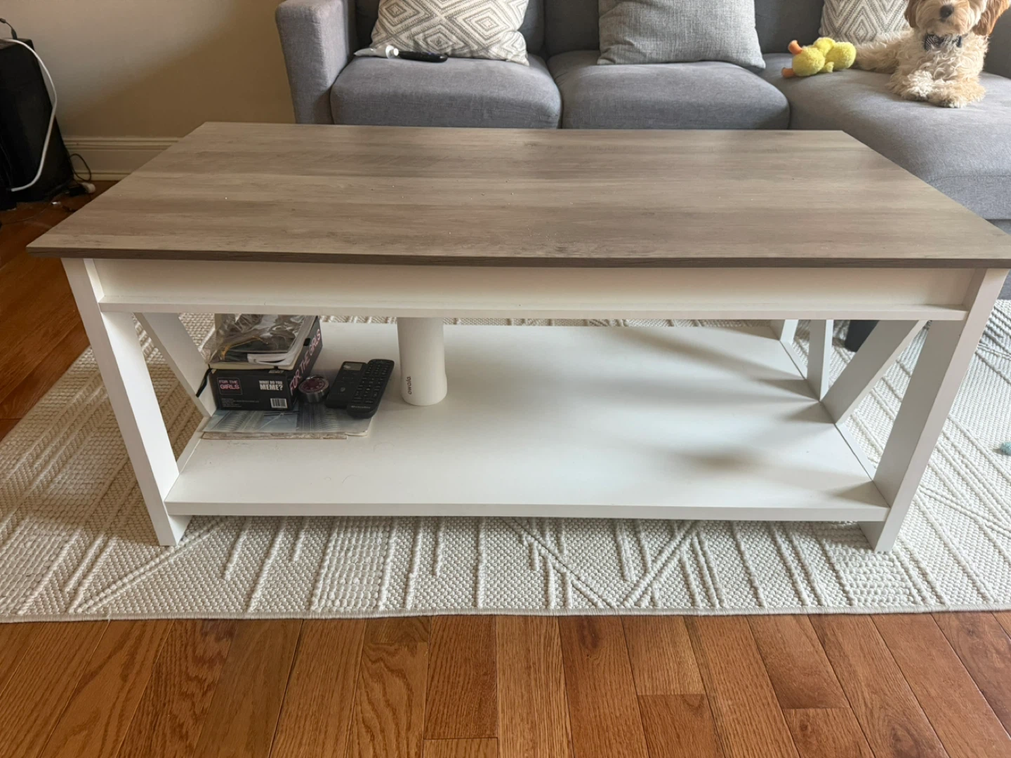 Rustic Wood Coffee Table IKEA with Shelf - photo 2