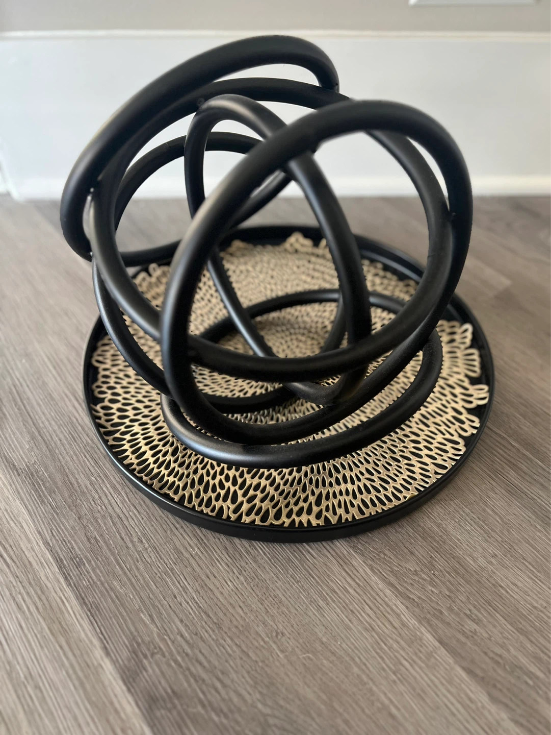 Black Metal Abstract Sculpture Decorative Accent - photo 2