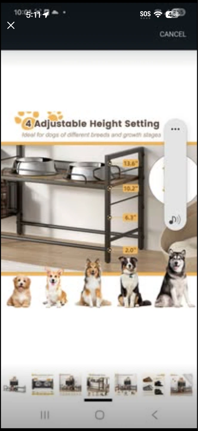 Multifunctional Adjustable Dog Bowl Stand with Storage - photo 2
