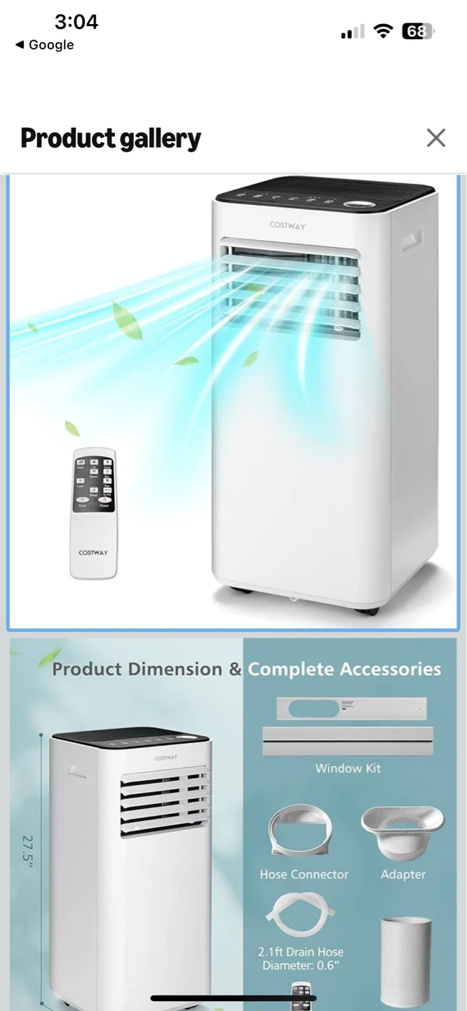 COSTWAY Portable Air Conditioner with Remote