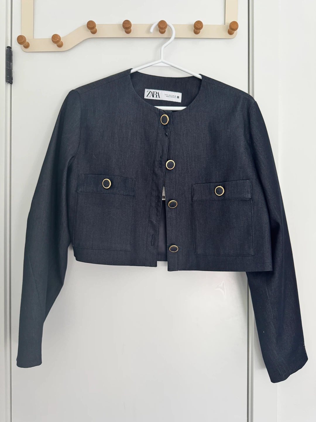 Zara Cropped Denim Jacket - Size S