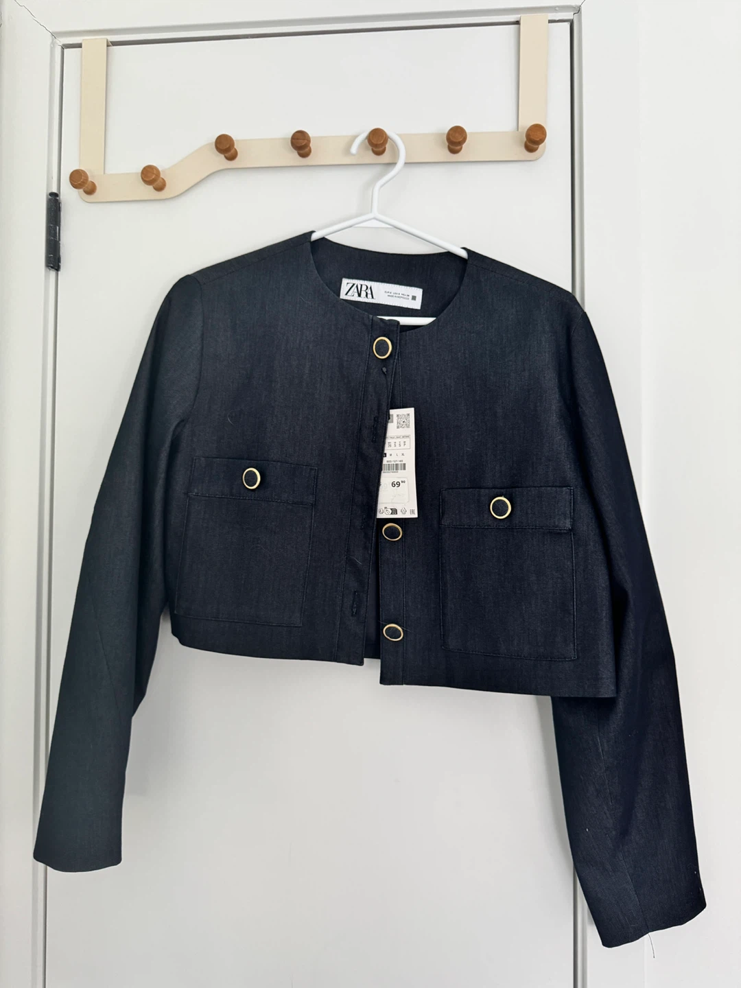 Zara Cropped Denim Jacket - Size S - photo 2