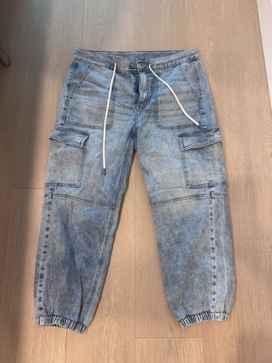 American Eagle Acid Wash Cargo Jogger Pants Size 12