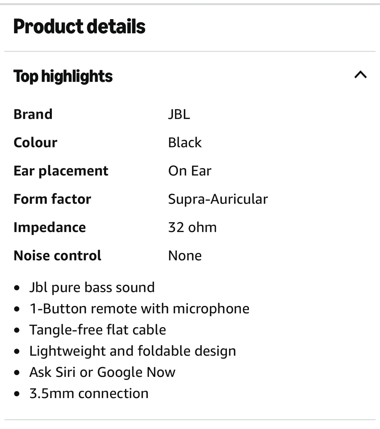 BNIB JBL TUNE 500 On-Ear Headphones - Black - photo 3