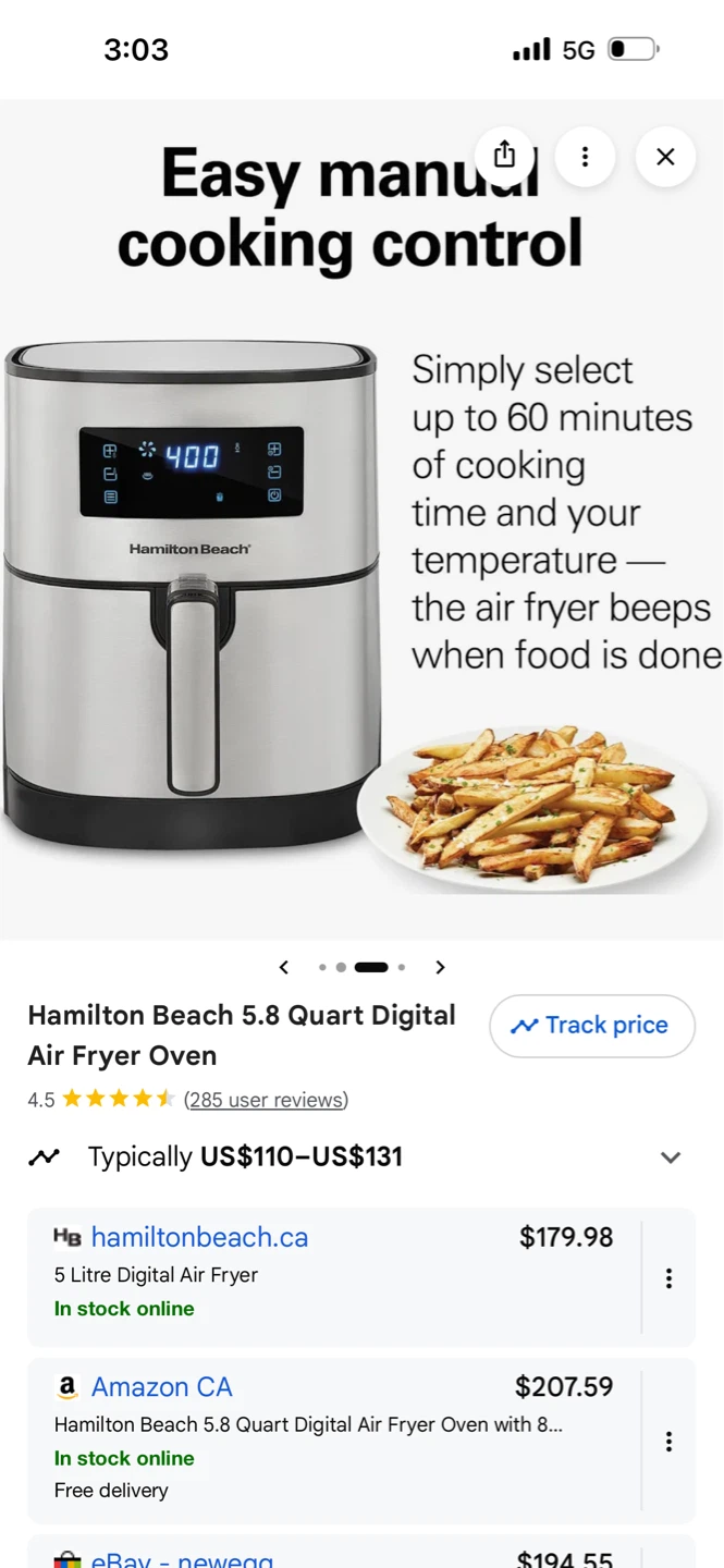 Hamilton Beach 5.9 Quart Digital Air Fryer Oven - photo 2