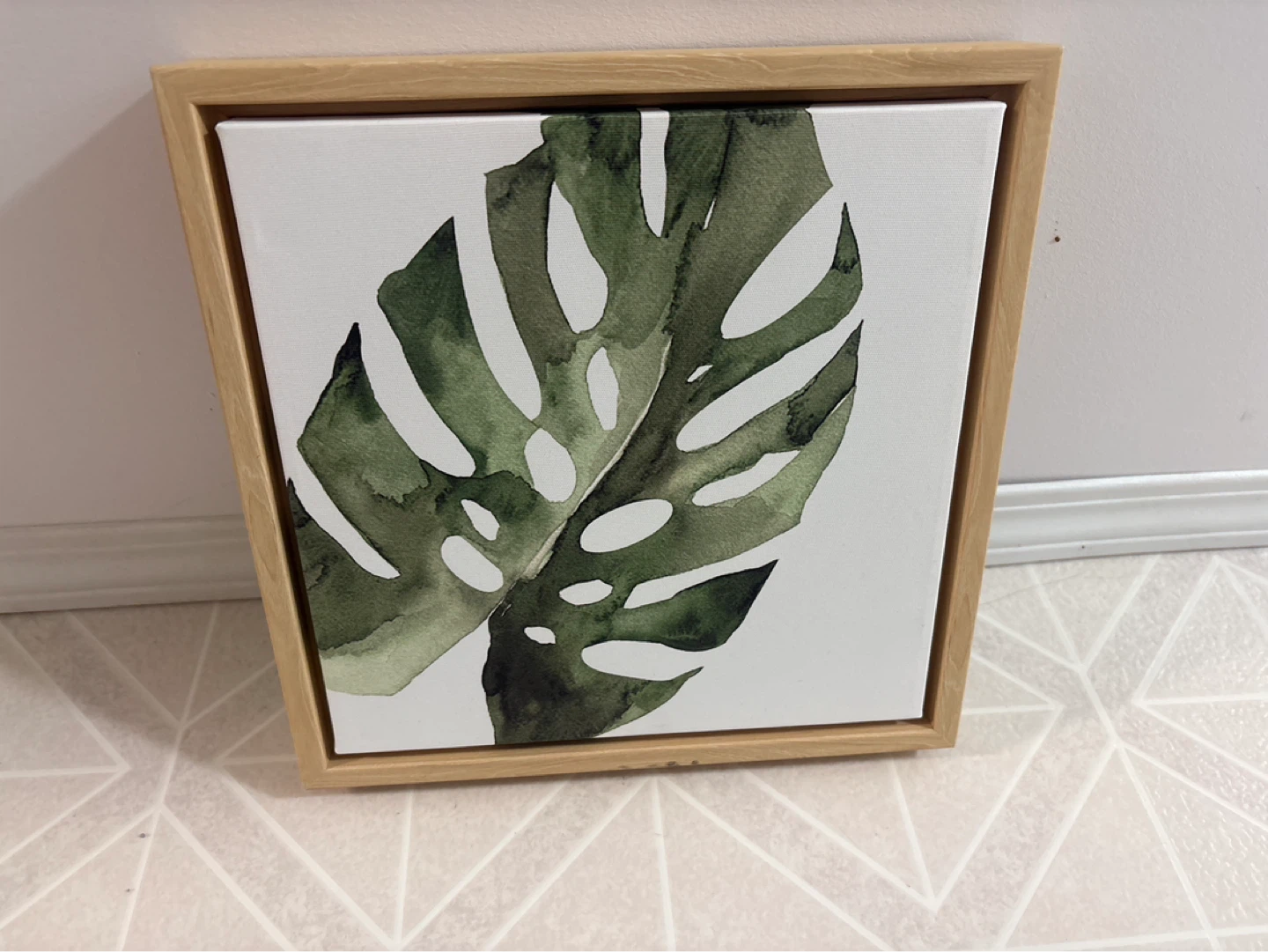 Framed Monstera Leaf Canvas Art