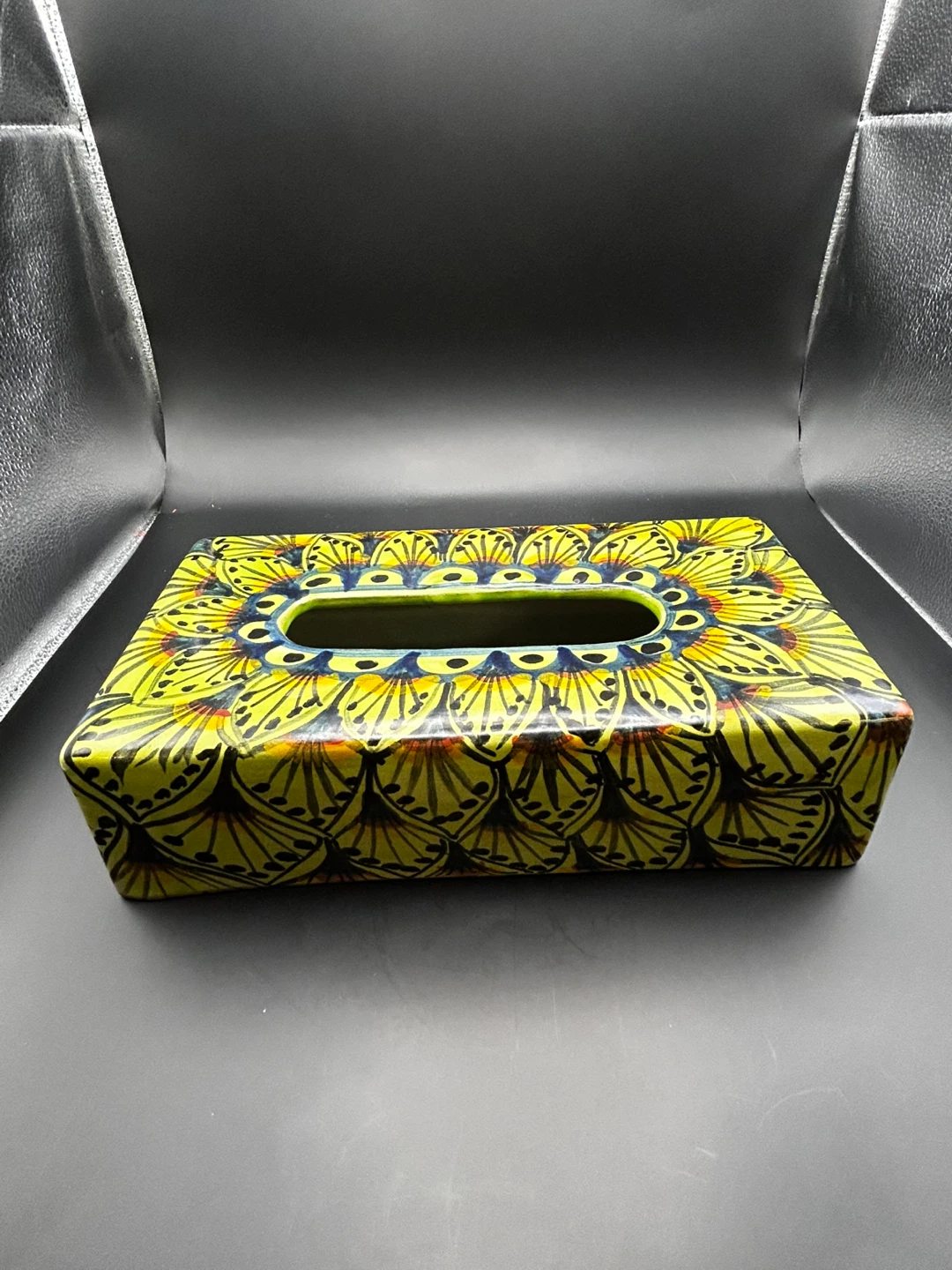 Hand-painted Talavera Ceramic Tissue Box Cover - photo 3