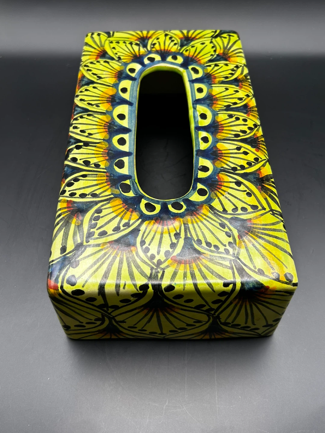 Hand-painted Talavera Ceramic Tissue Box Cover - photo 2