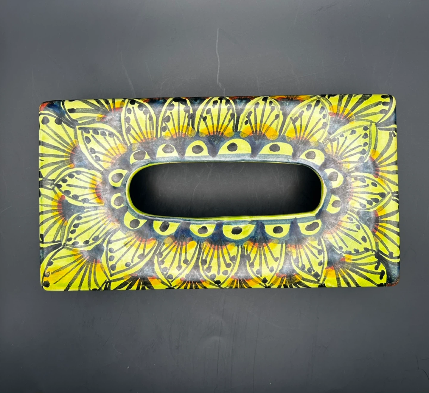 Hand-painted Talavera Ceramic Tissue Box Cover