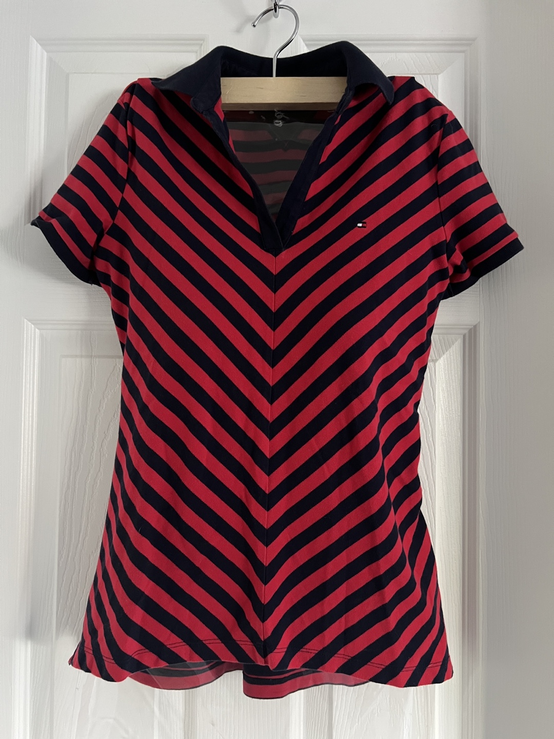 Tommy Hilfiger Women's Polo Shirts (Navy & Red/Navy Stripe) - photo 2