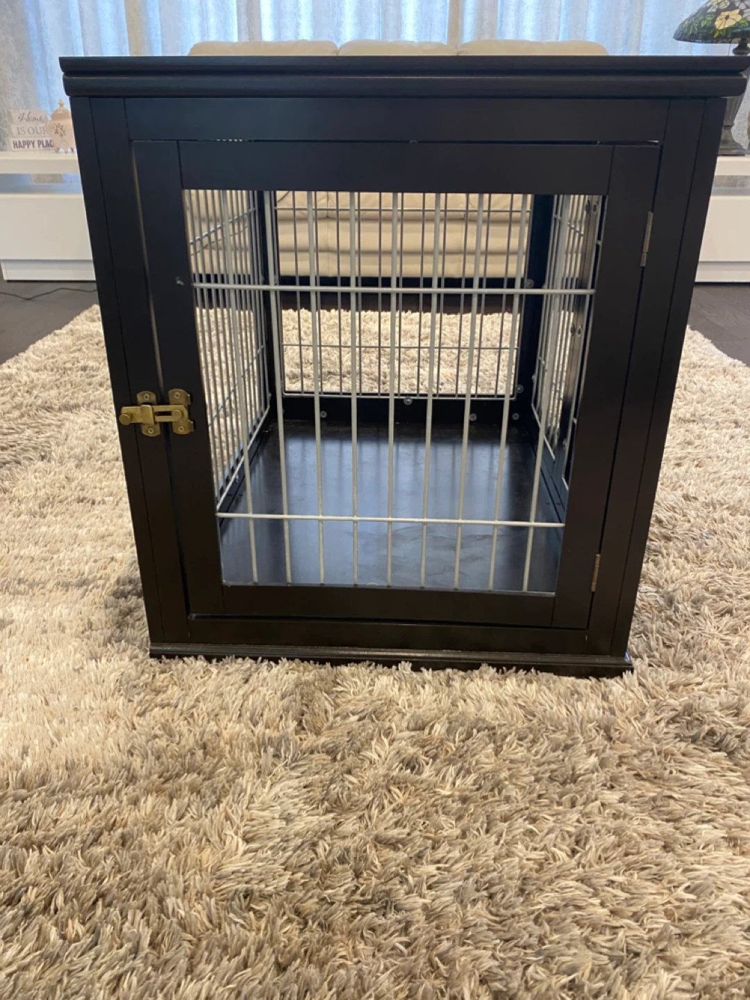Dark Brown Wooden Dog Crate with Double Doors - photo 2