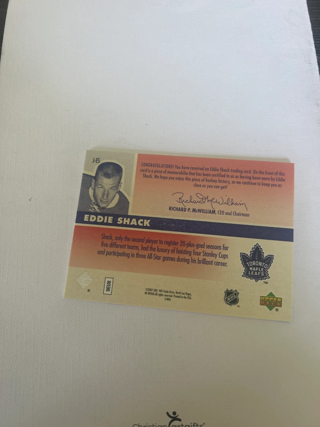 1967 Toronto Maple Leafs Eddie Shack - photo 2