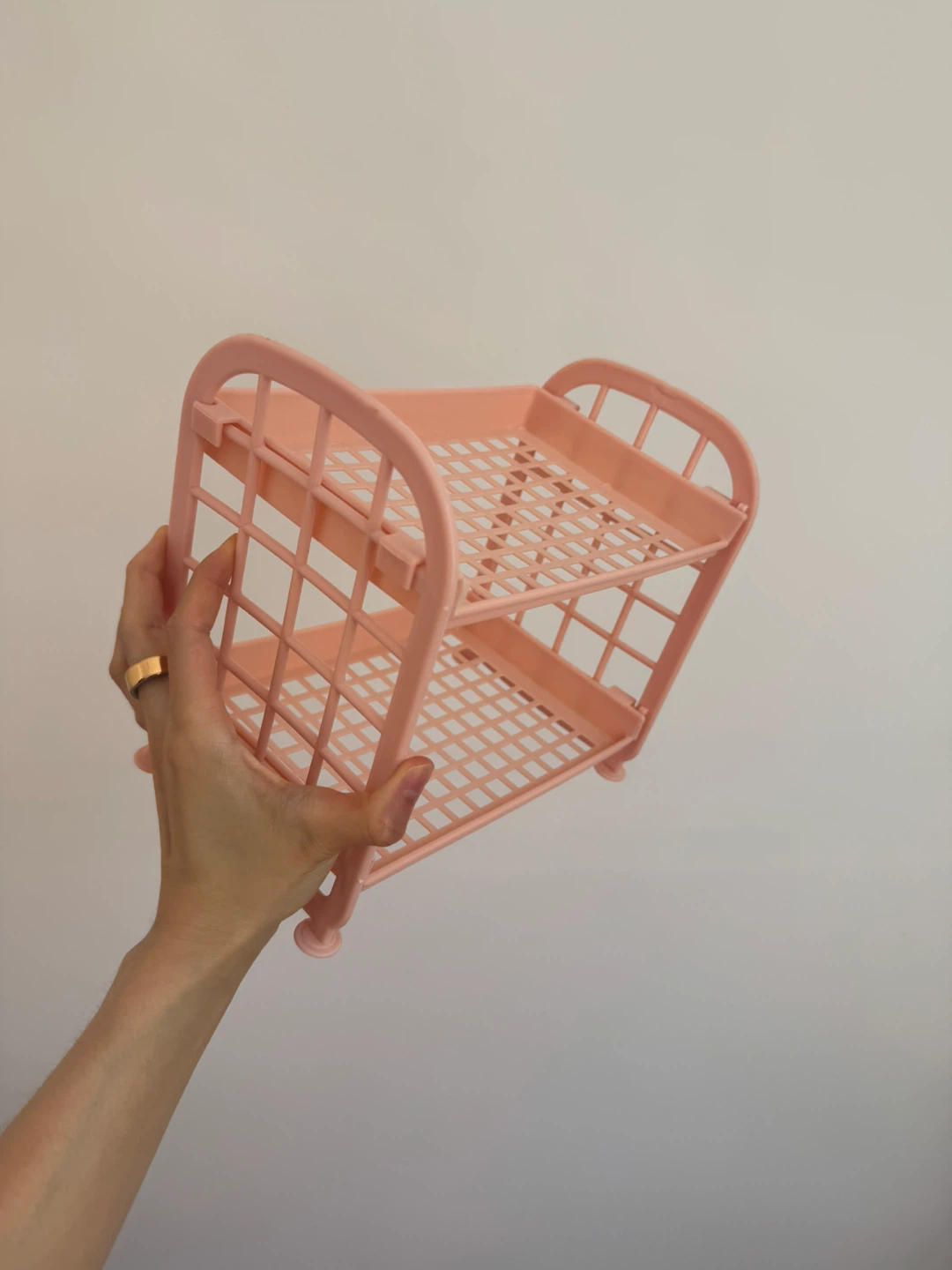 Pink Two-Tier Plastic Shelf