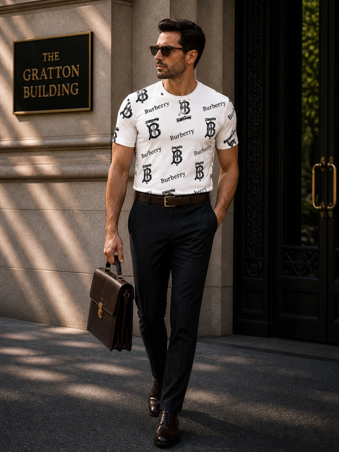 Burberry Men's White Monogram T-Shirt
