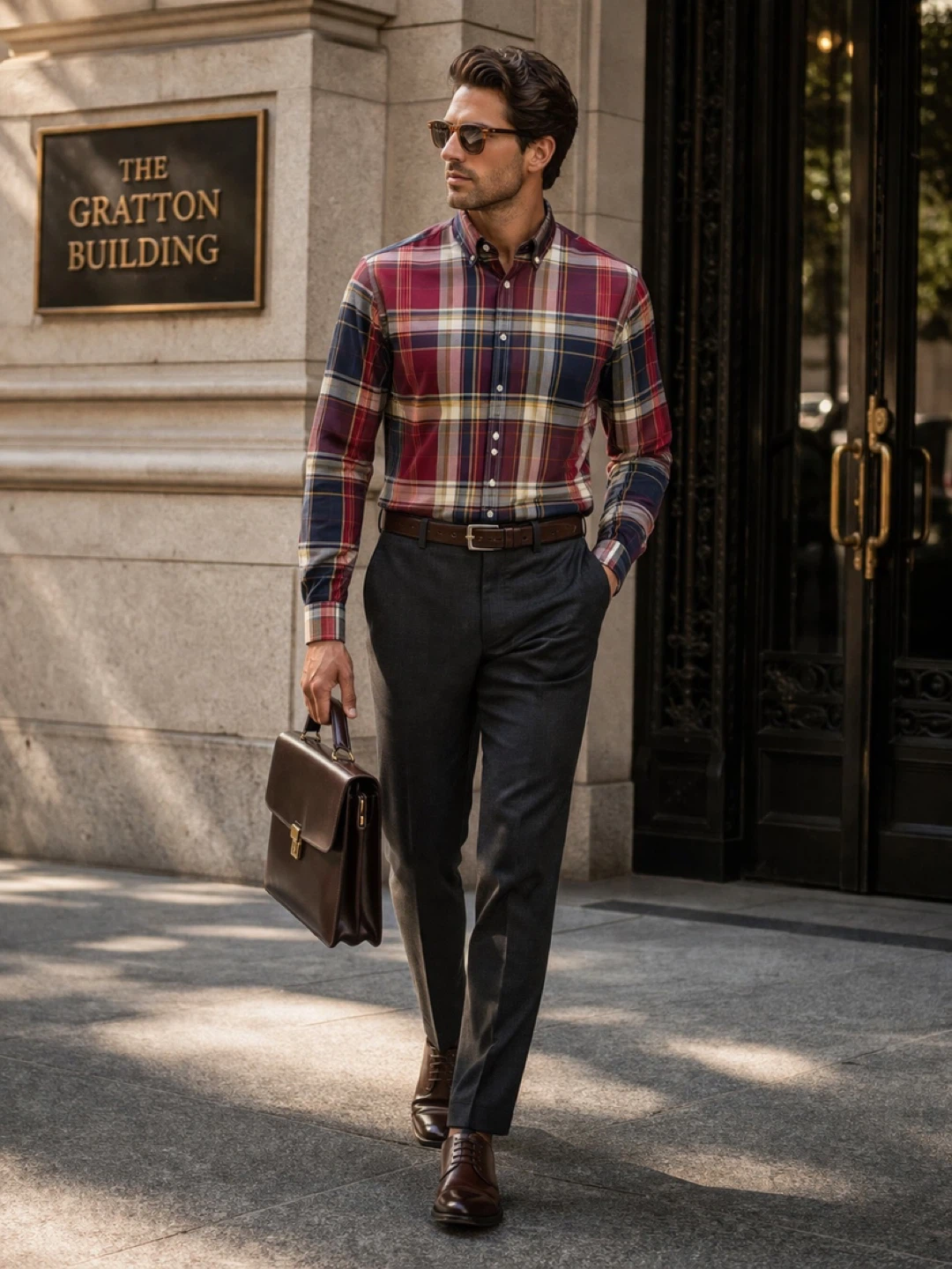Men's Long Sleeve Plaid Button-Up Shirt - photo 4