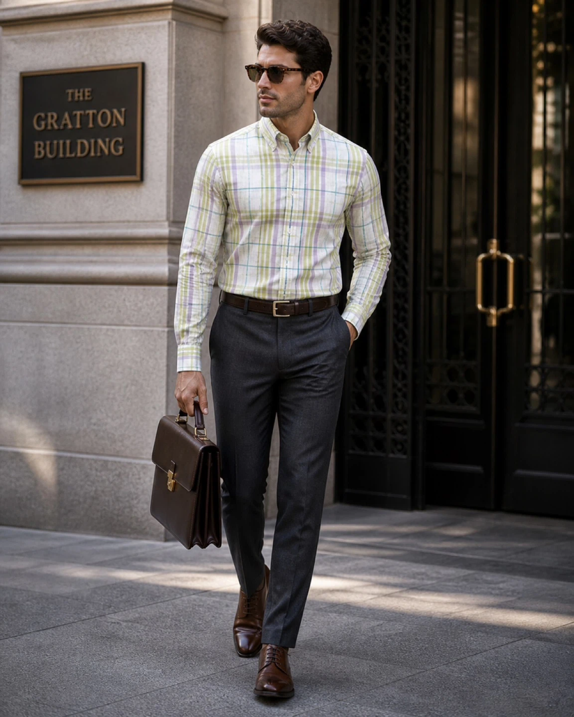 Men's Long Sleeve Plaid Button-Up Shirt - photo 2