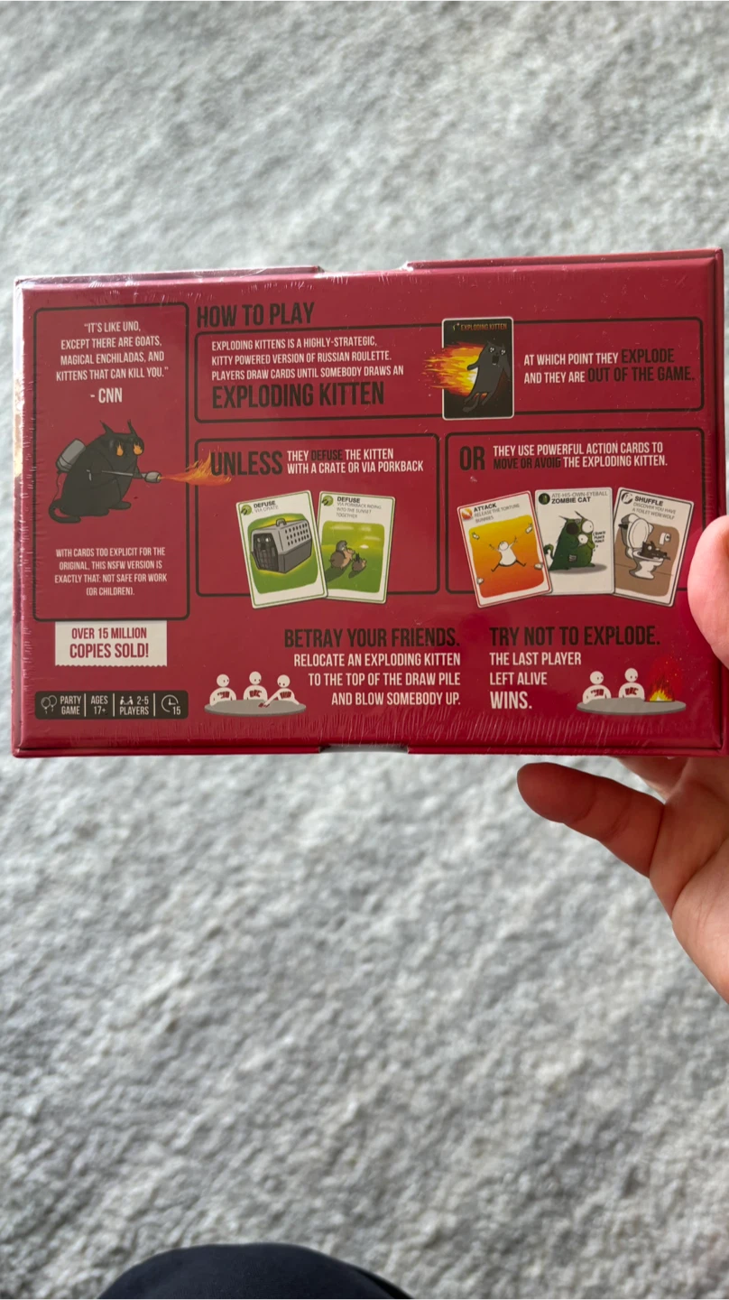 Exploding Kittens NSFW Edition Card Game - photo 2