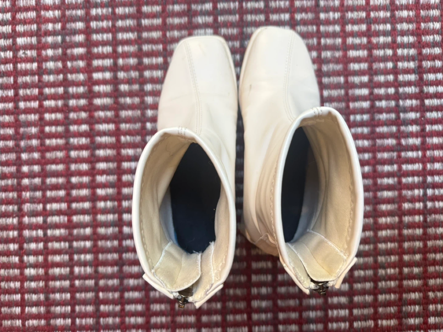 Cream Ankle Boots with Zipper - Size 7 - photo 2