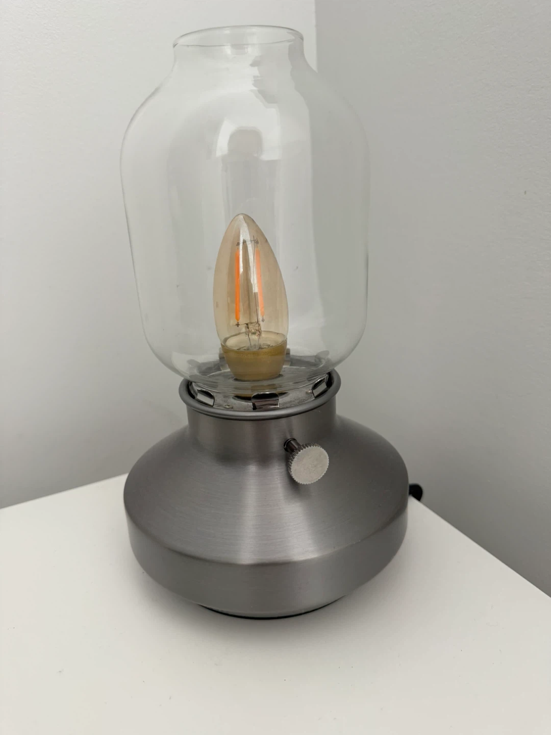 Modern Table Lamp with Glass Shade and Metal Base - photo 3