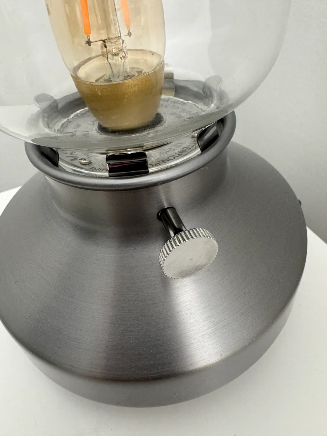 Modern Table Lamp with Glass Shade and Metal Base - photo 2