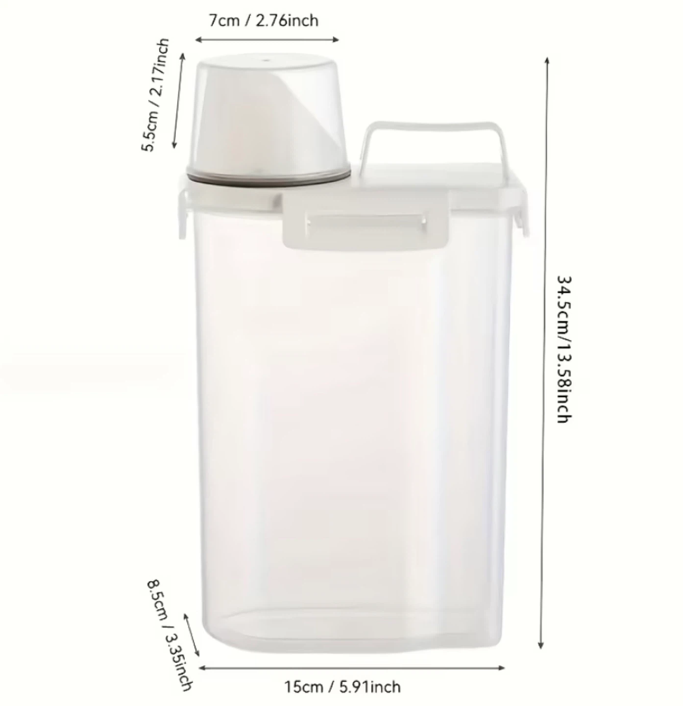 Clear Storage Container with Measuring Cup Lid - photo 2