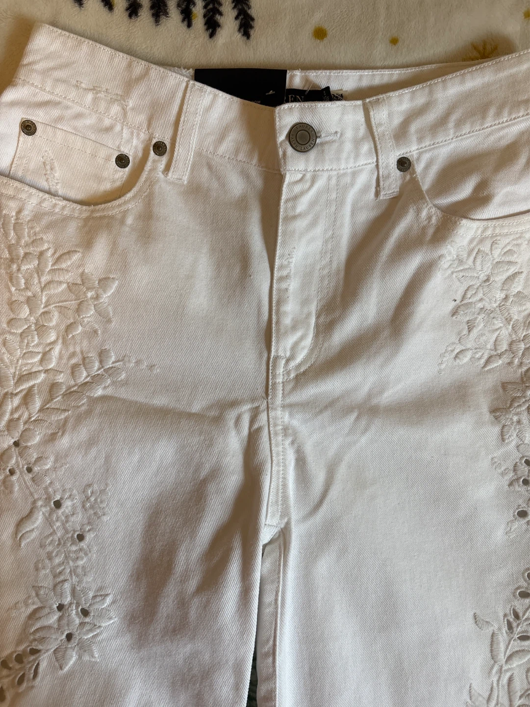 Ralph Lauren White High-Rise Crop Wide Jeans Size 00 - photo 2