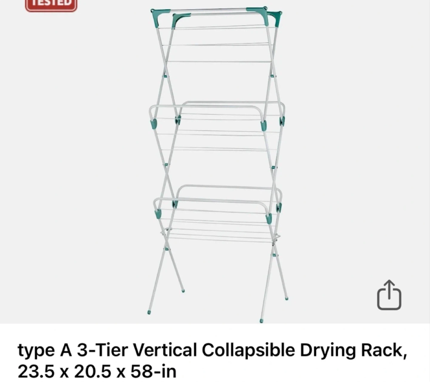 Type A 3-Tier Collapsible Drying Rack - photo 2