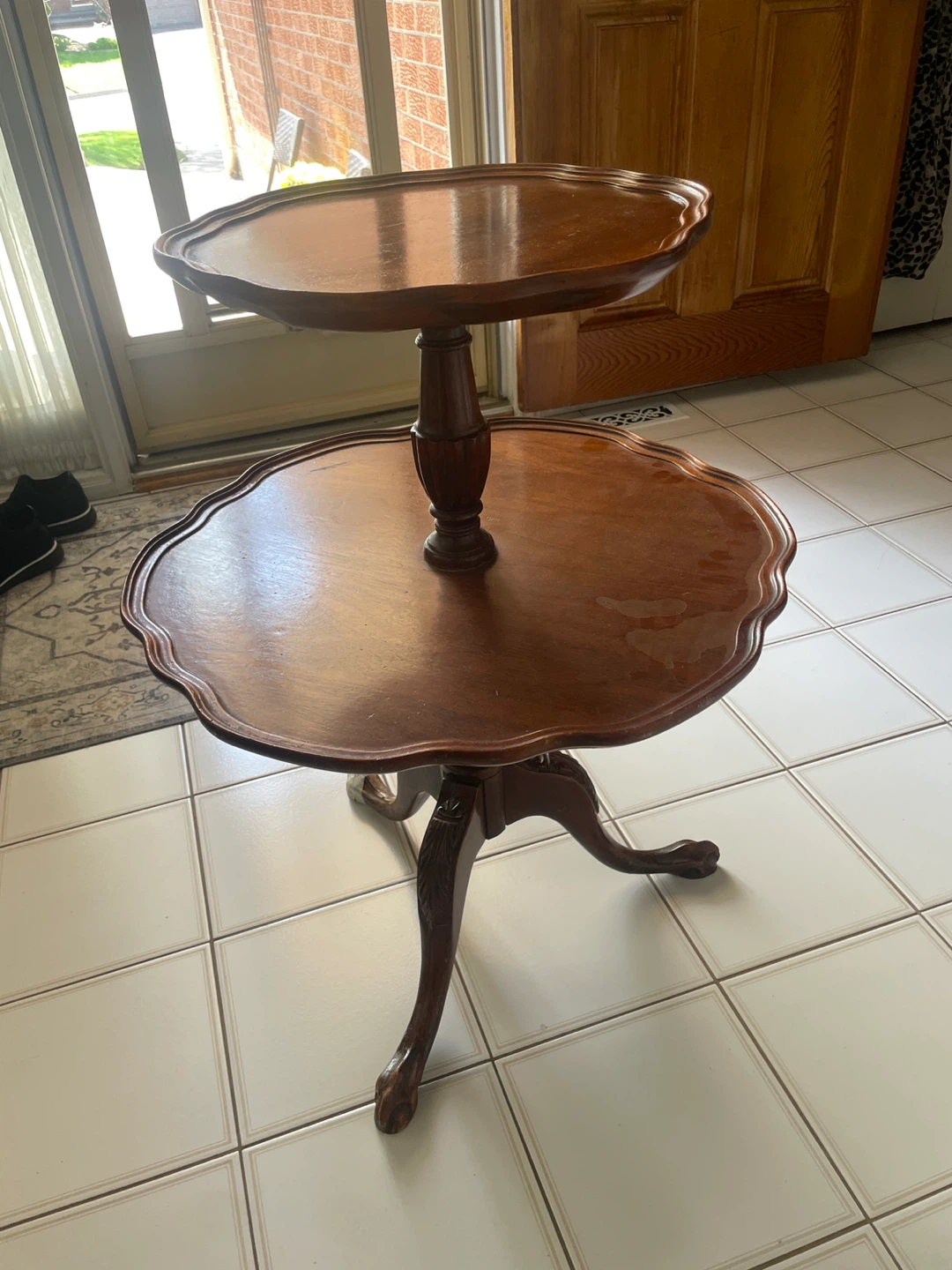 Vintage Wooden Tiered Side Table