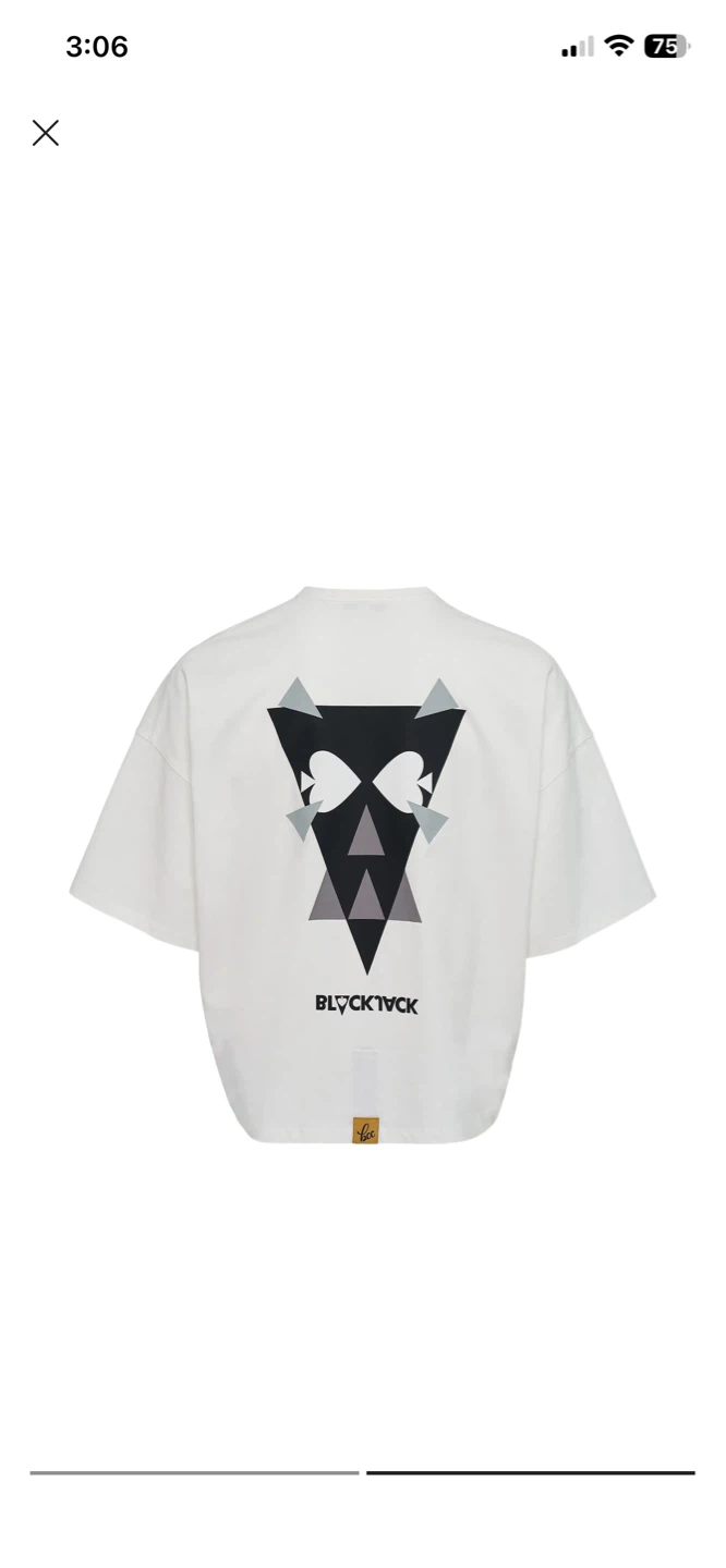 Blackjack crew-neck short-sleeve T-shirt White XL - photo 2