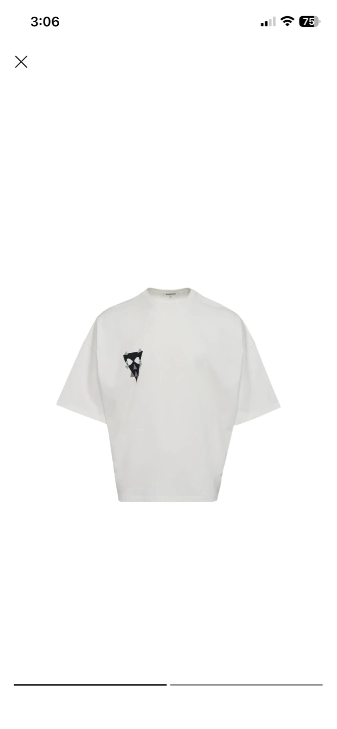 Blackjack crew-neck short-sleeve T-shirt White XL