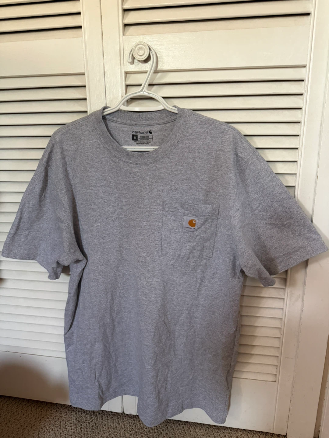 Carhartt Men's Pocket T-Shirt Large Grey