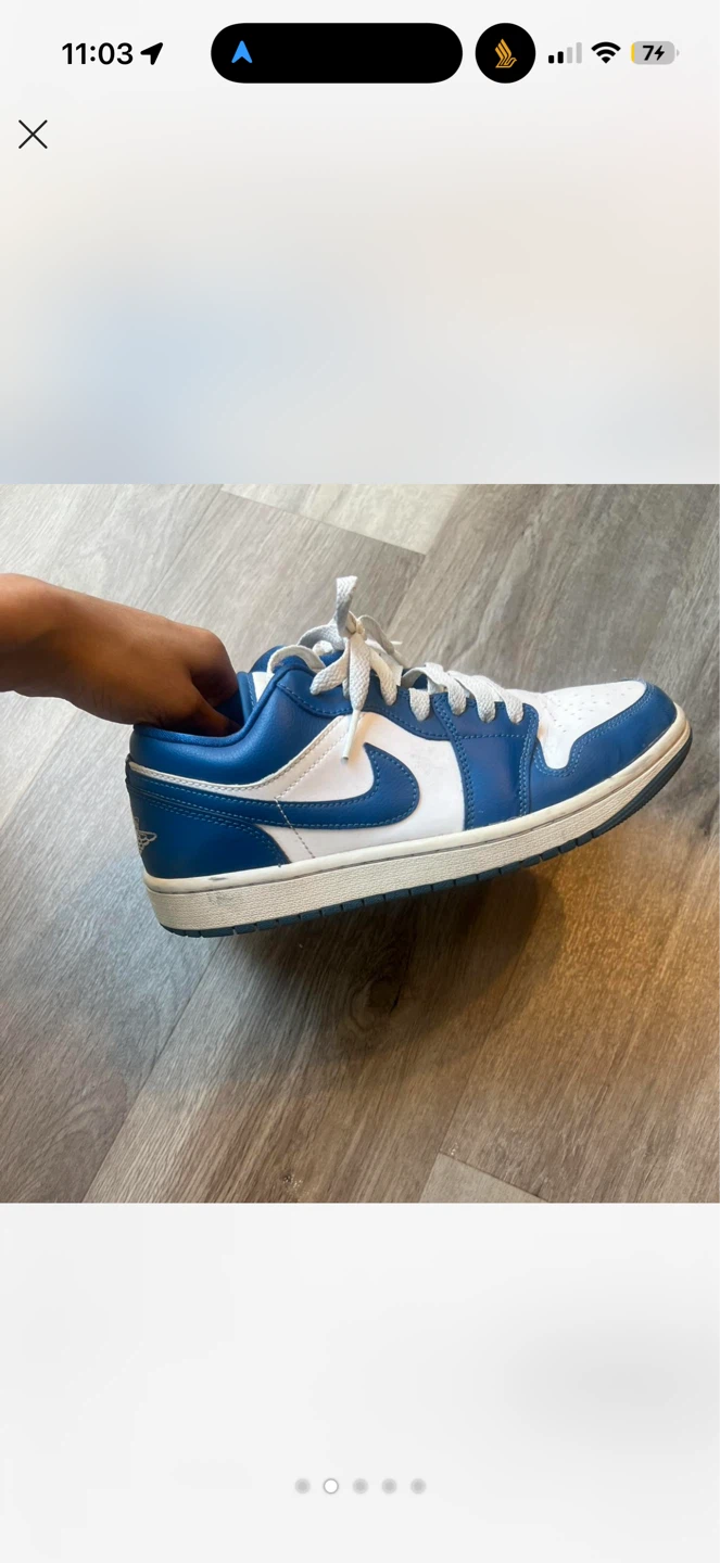 Nike Air Jordan 1 Low White Blue Sneakers - photo 3