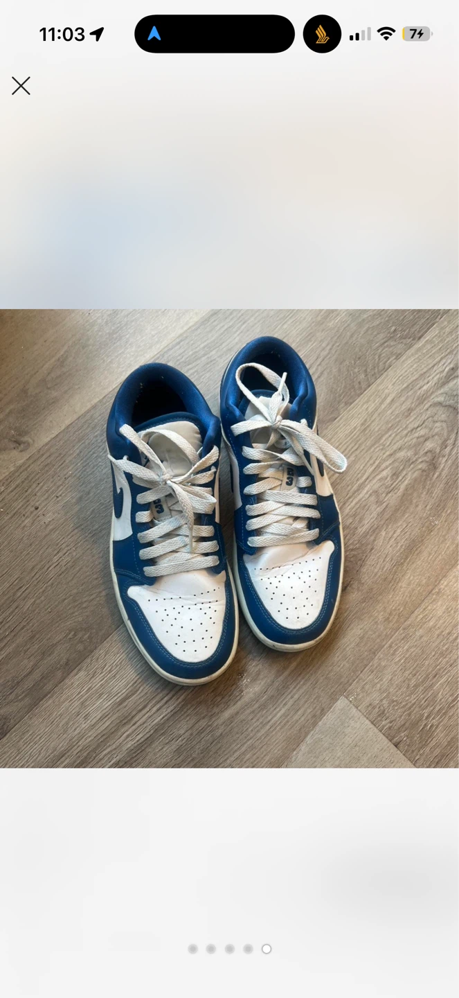 Nike Air Jordan 1 Low White Blue Sneakers - photo 2