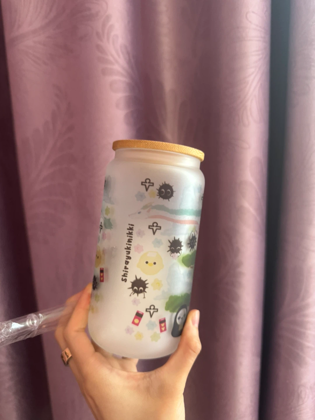 Frosted Glass Tumbler with Spirited Away Design - photo 2