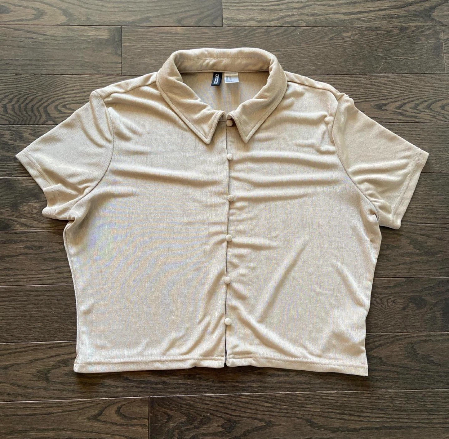 Divided H&M Collared Button-Up Shirt - Beige XL