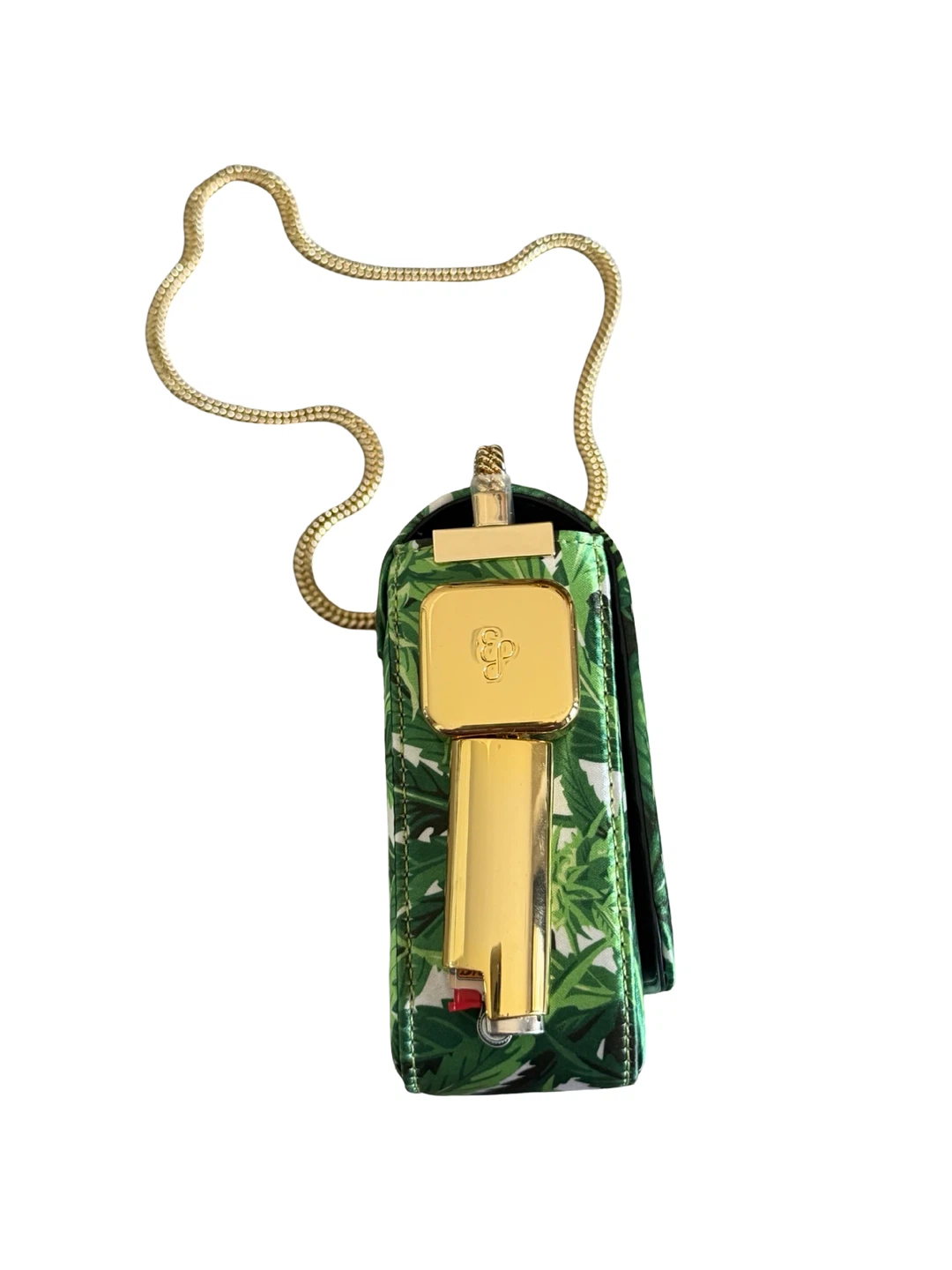 Eddie Parker Green Leaf Print Crossbody Bag with Gold Chain - photo 3