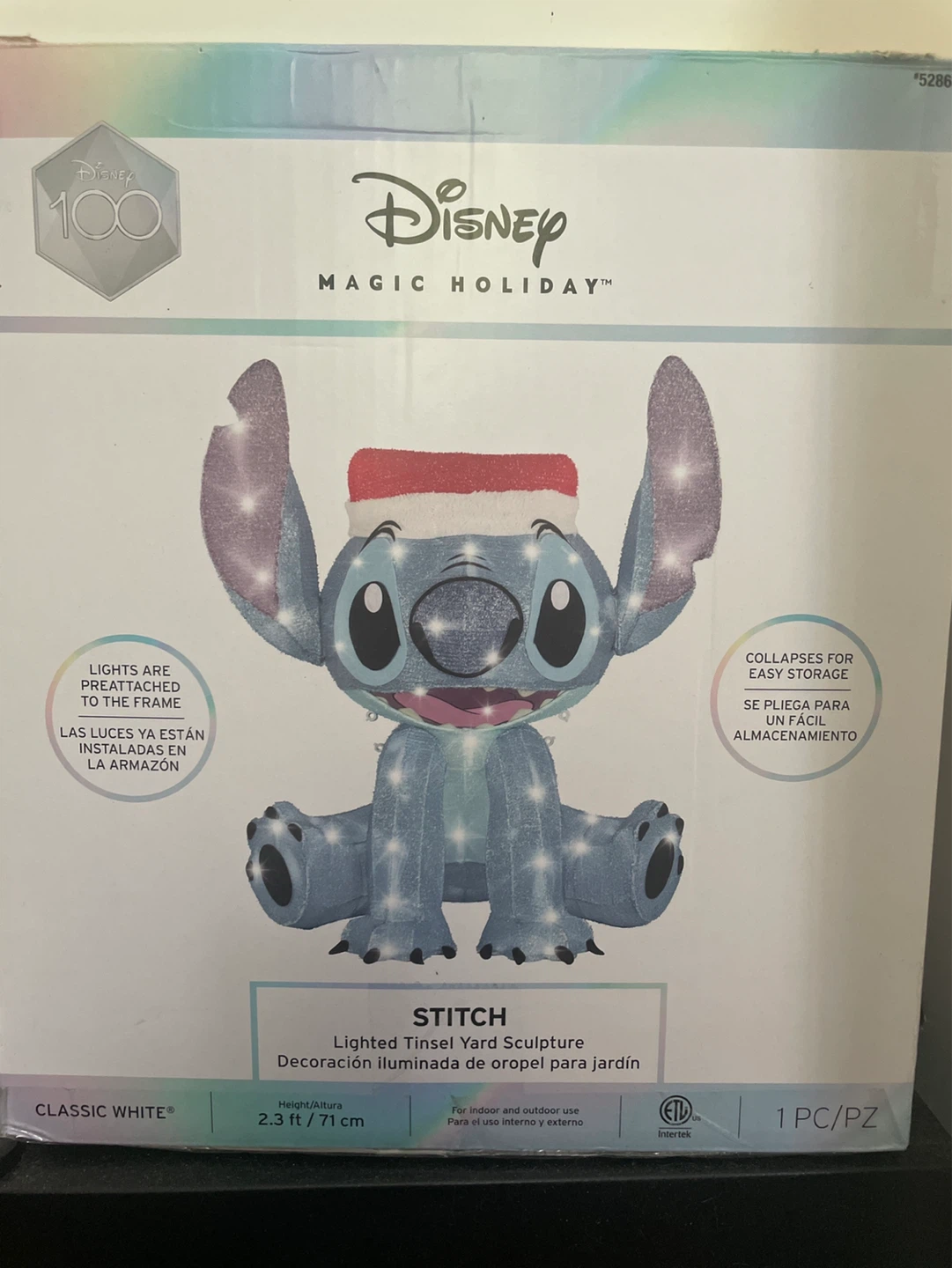 Disney Stitch Lighted Tinsel Yard Sculpture - Classic White