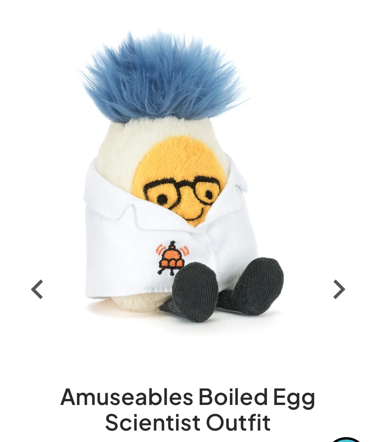 Jellycat Amuseables Boiled Egg Scientist Plush Toy - photo 3
