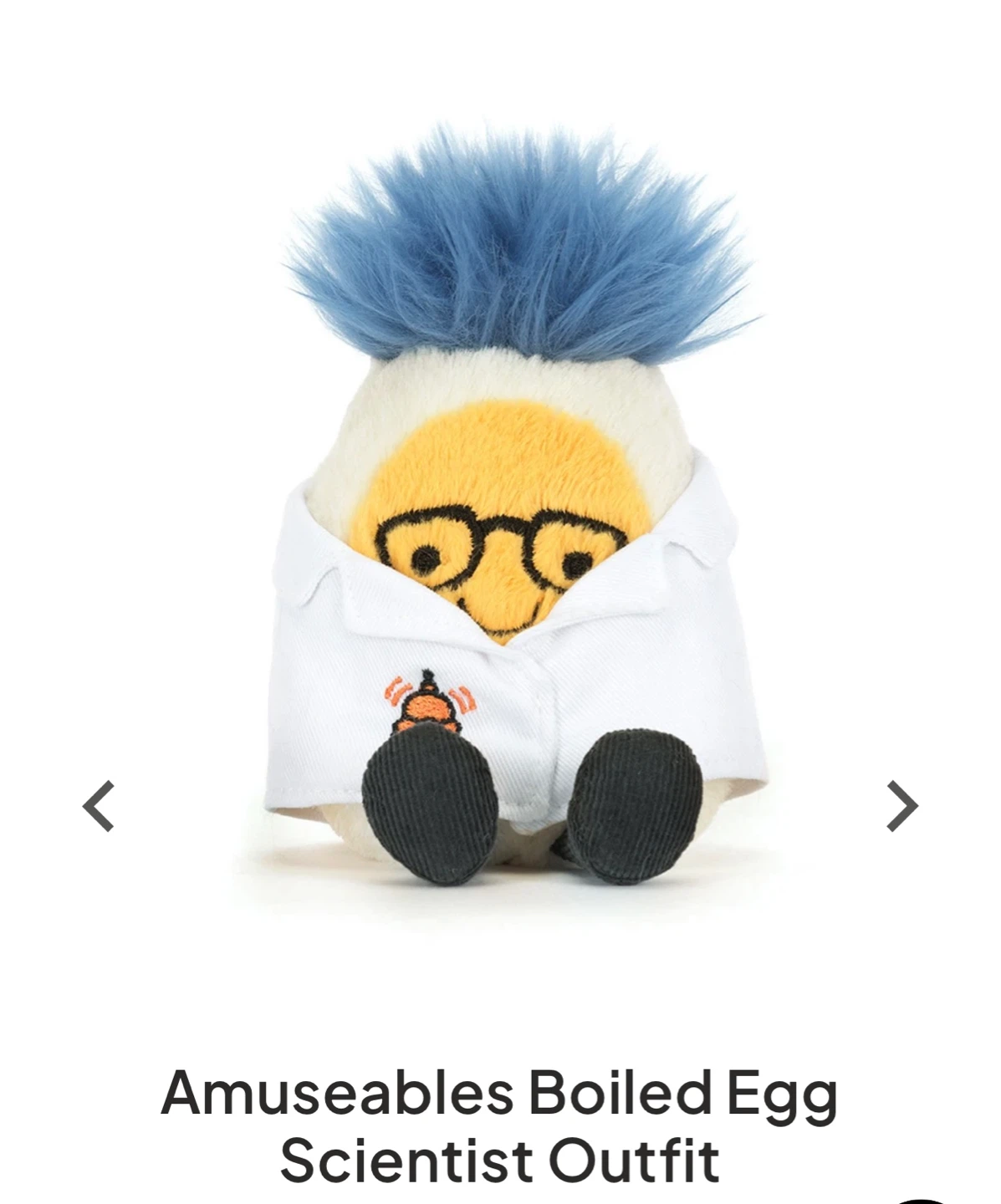 Jellycat Amuseables Boiled Egg Scientist Plush Toy - photo 2