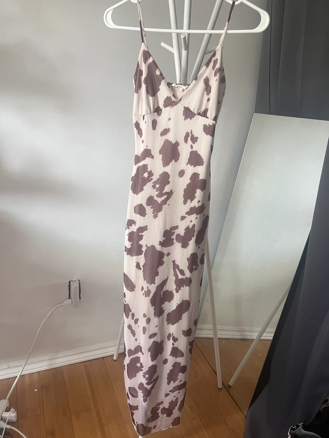 See You Monday Cow Print Slip Dress