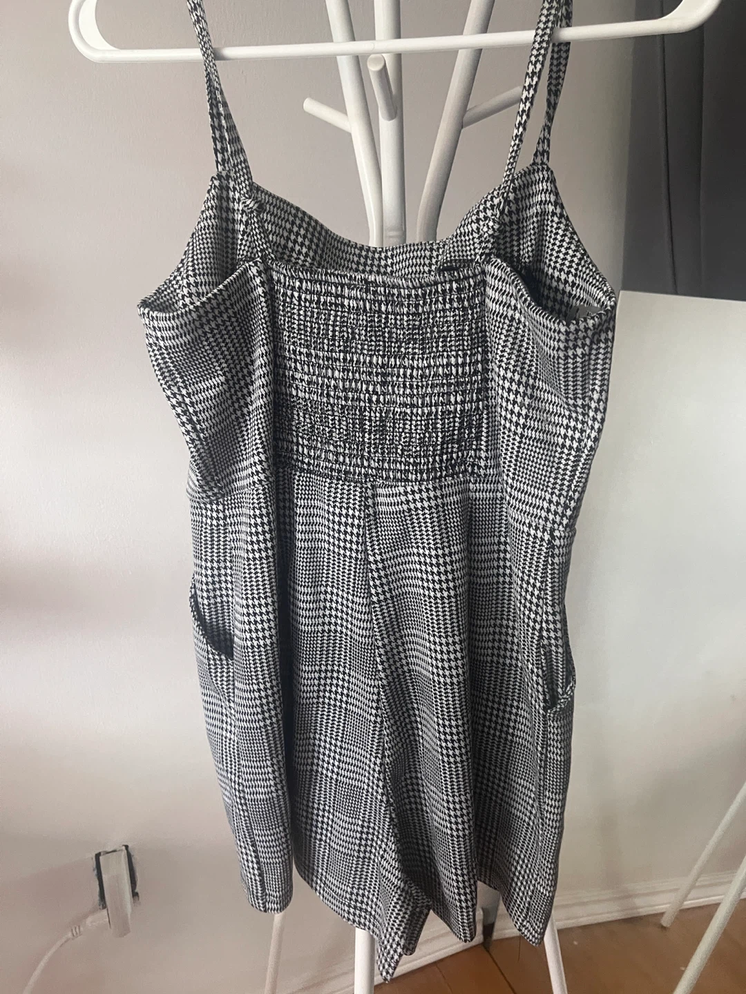 Ardene Plaid Shirred Romper Dress - Medium - photo 2