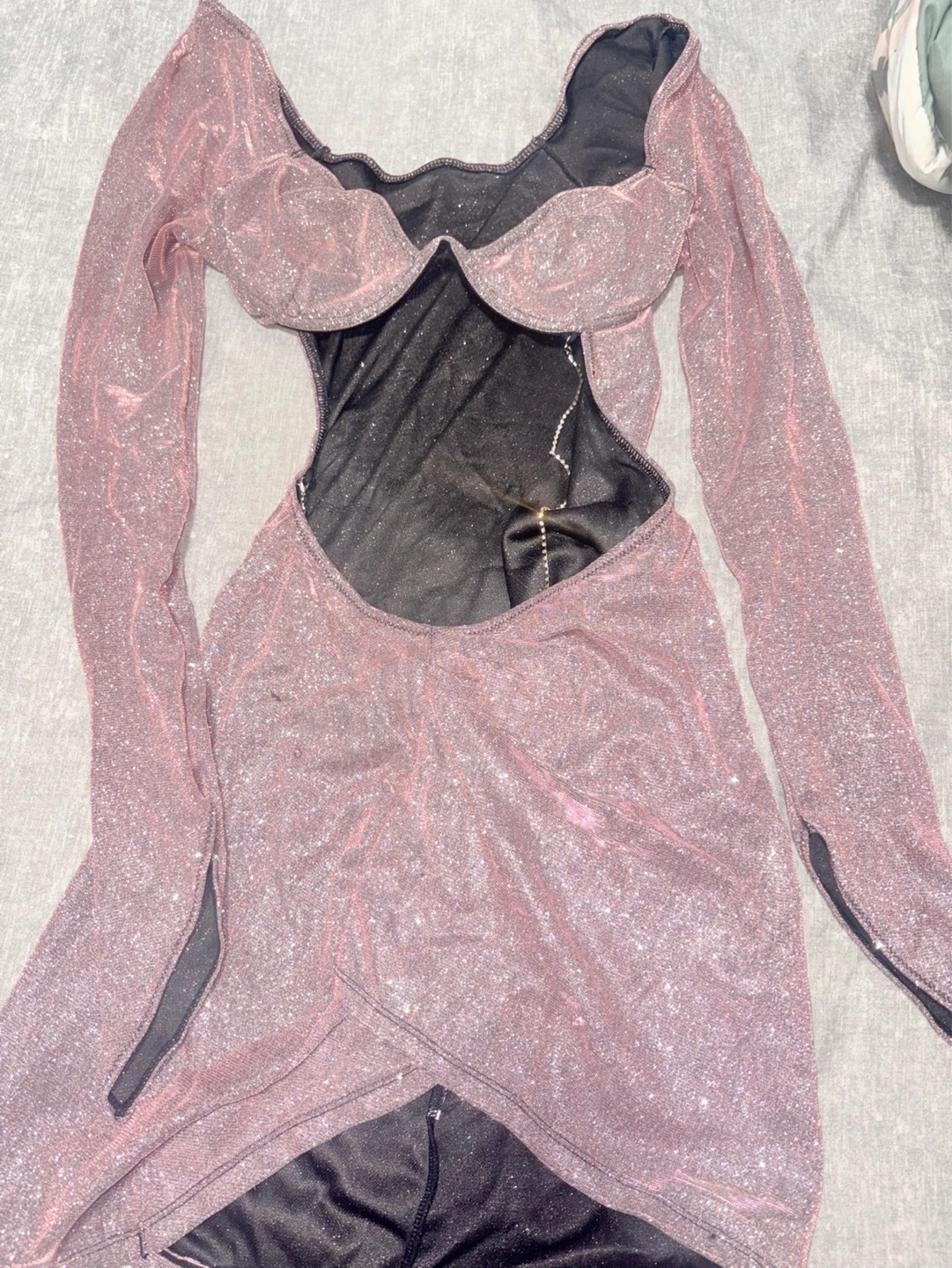 Pink Sparkly Long Sleeve Dress
