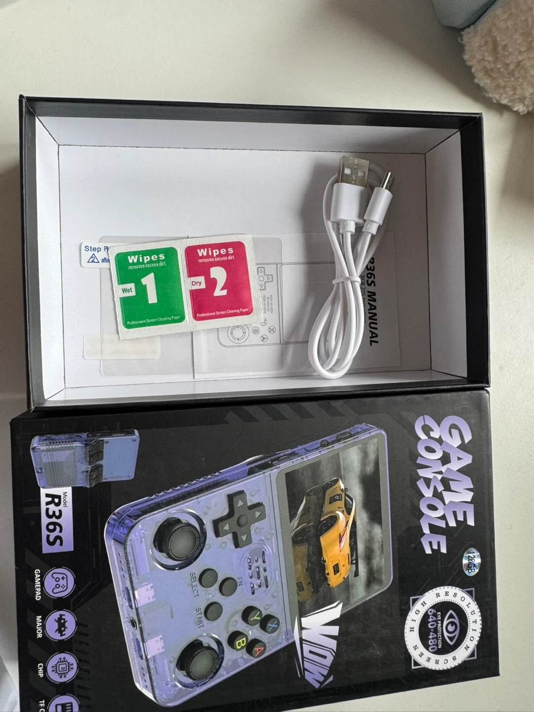 Transparent Purple Game Console R36S - photo 5
