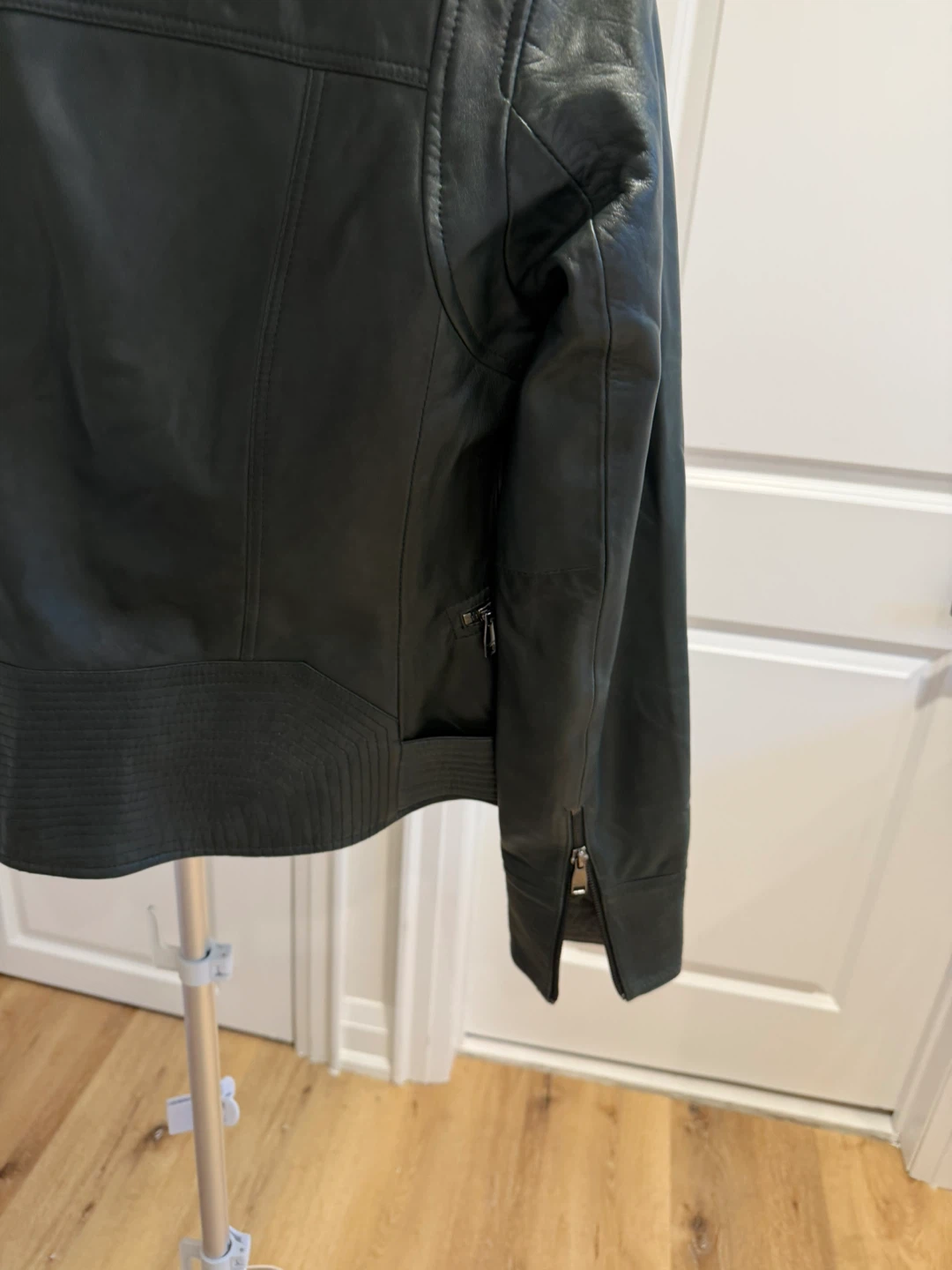Lambskin Danier Moto green jacket size S - photo 3
