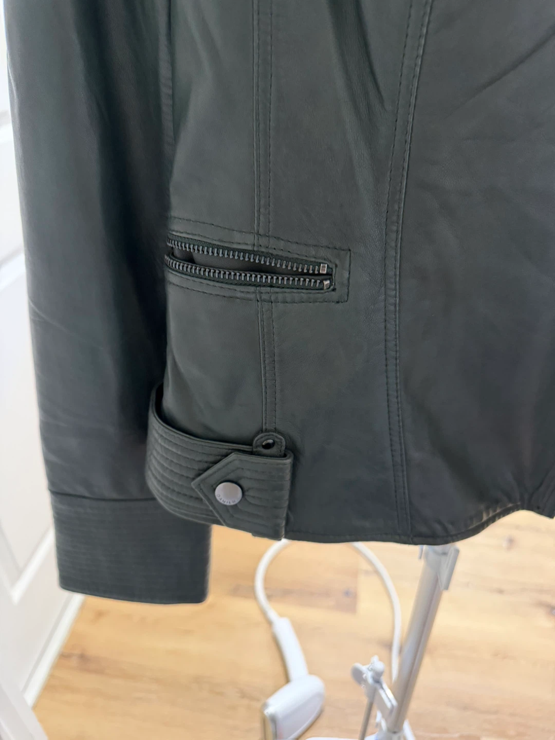 Lambskin Danier Moto green jacket size S